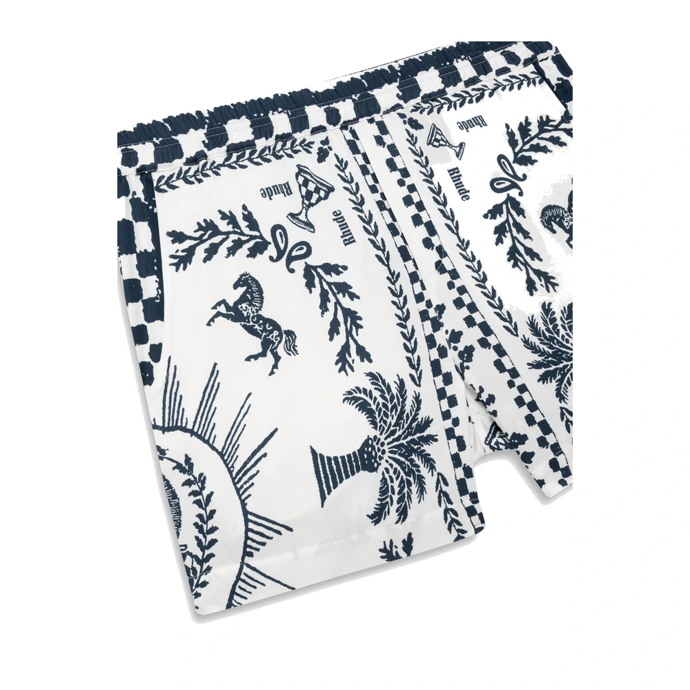 Rhude Regista Tile PJ Shorts Navy / White