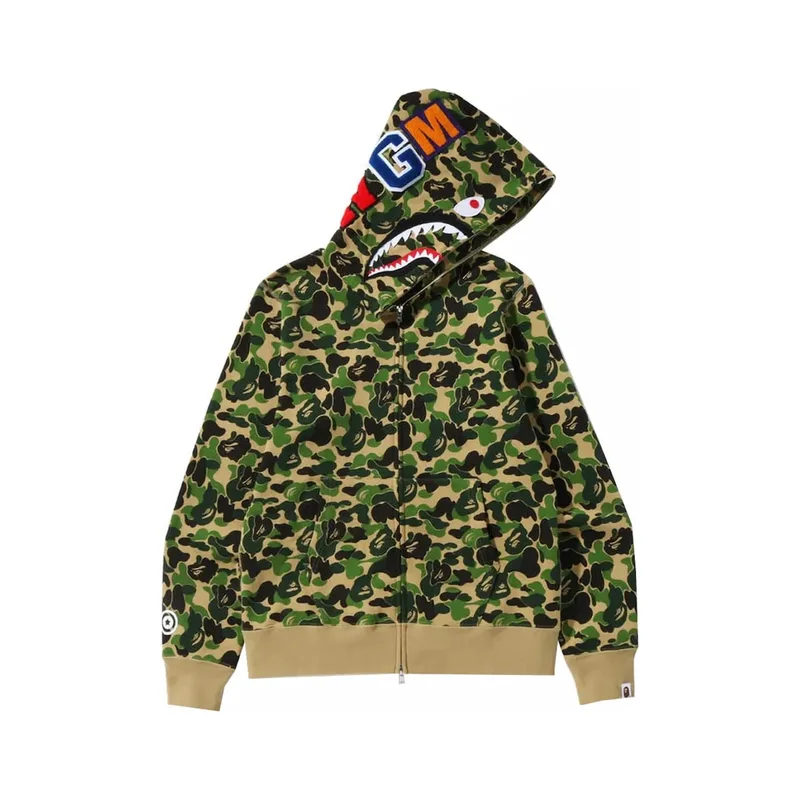 BAPE ABC Camo Shark Full Zip Hoodie Green