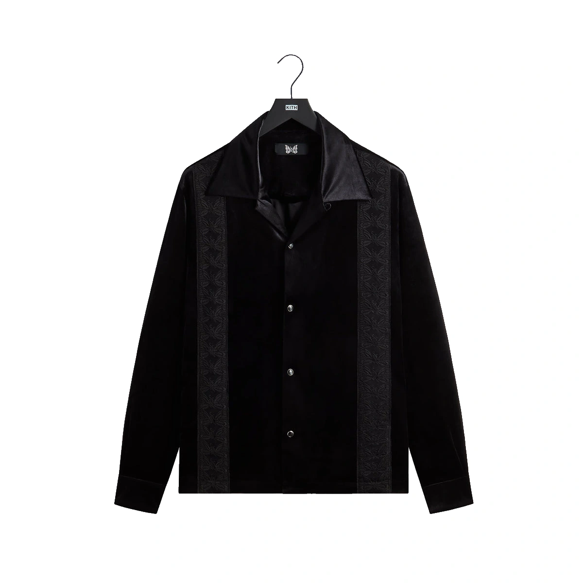 Kith for Needles Ren Fringe Camp Collar Shirt Black