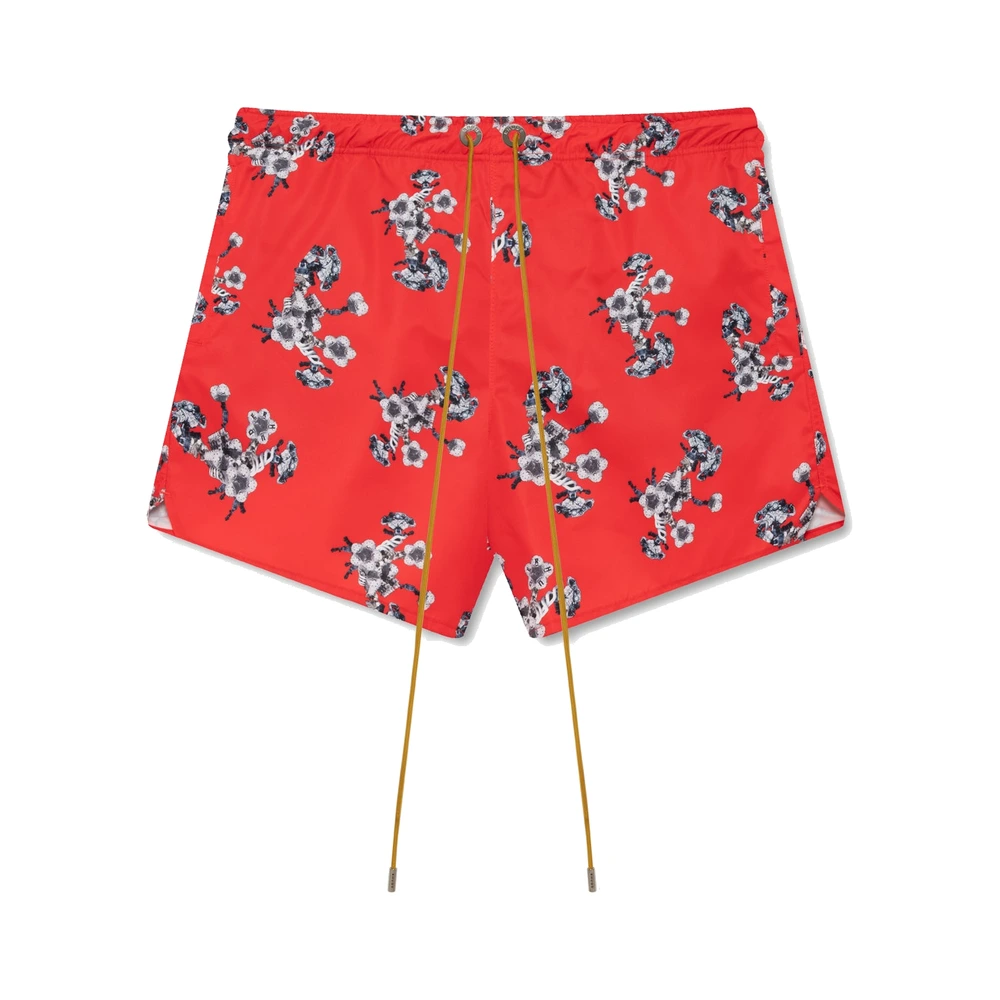 Rhude Turbo Floral Swim Trunks Red / White / Multi