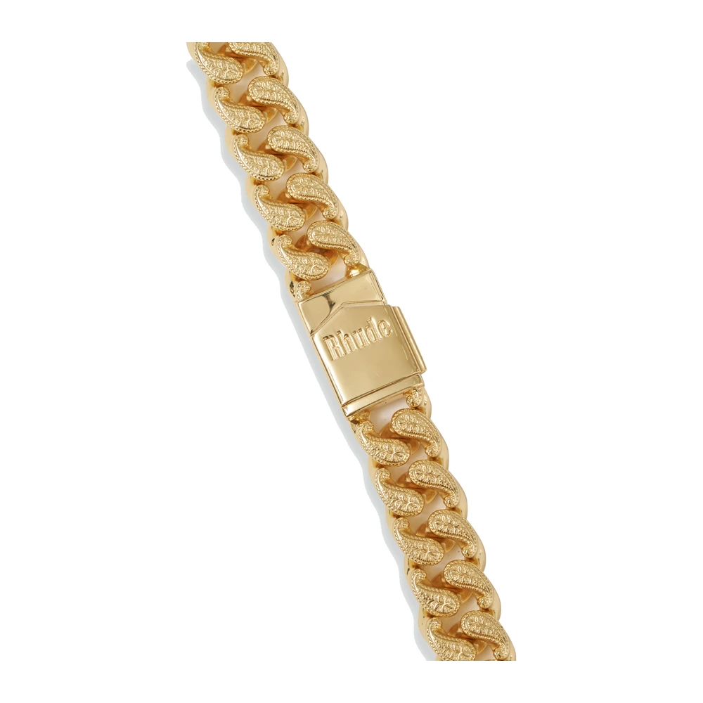 Rhude Paisley Cuban Link Bracelet .925 W/ 18Kt Vermeil