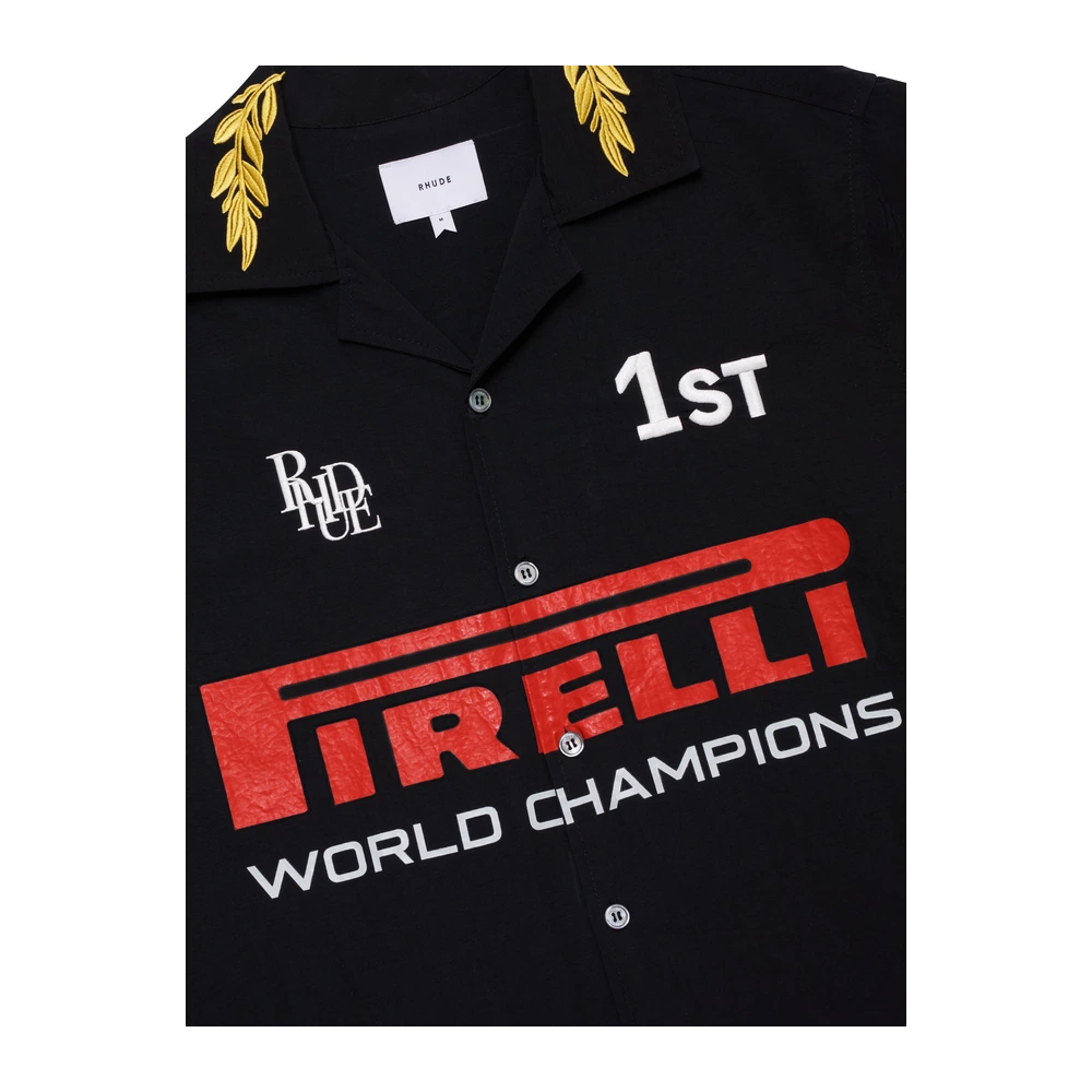 Rhude x Pirelli Champions Button-Up Shirt Black