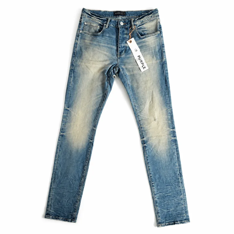 Purple Brand P001 Slim Patch Work Blue Distressed