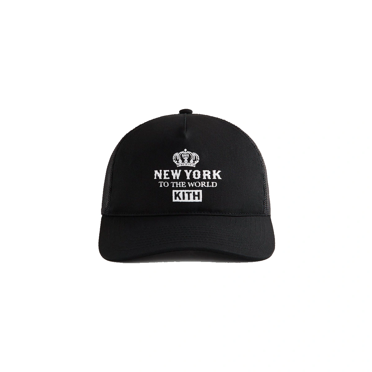 Kith New York To The World Relaxed Twill Nolan Trucker Hat Black