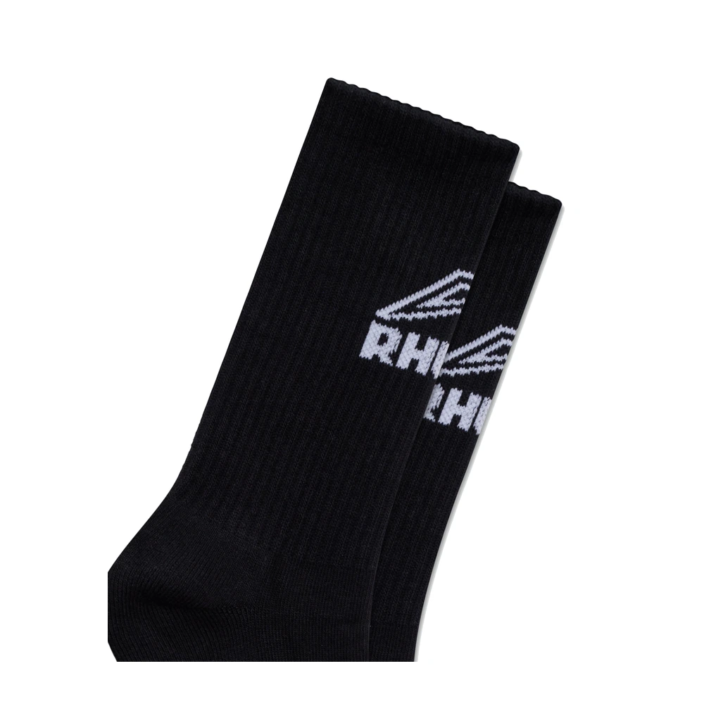 Rhude Footy Logo Sock Black / White