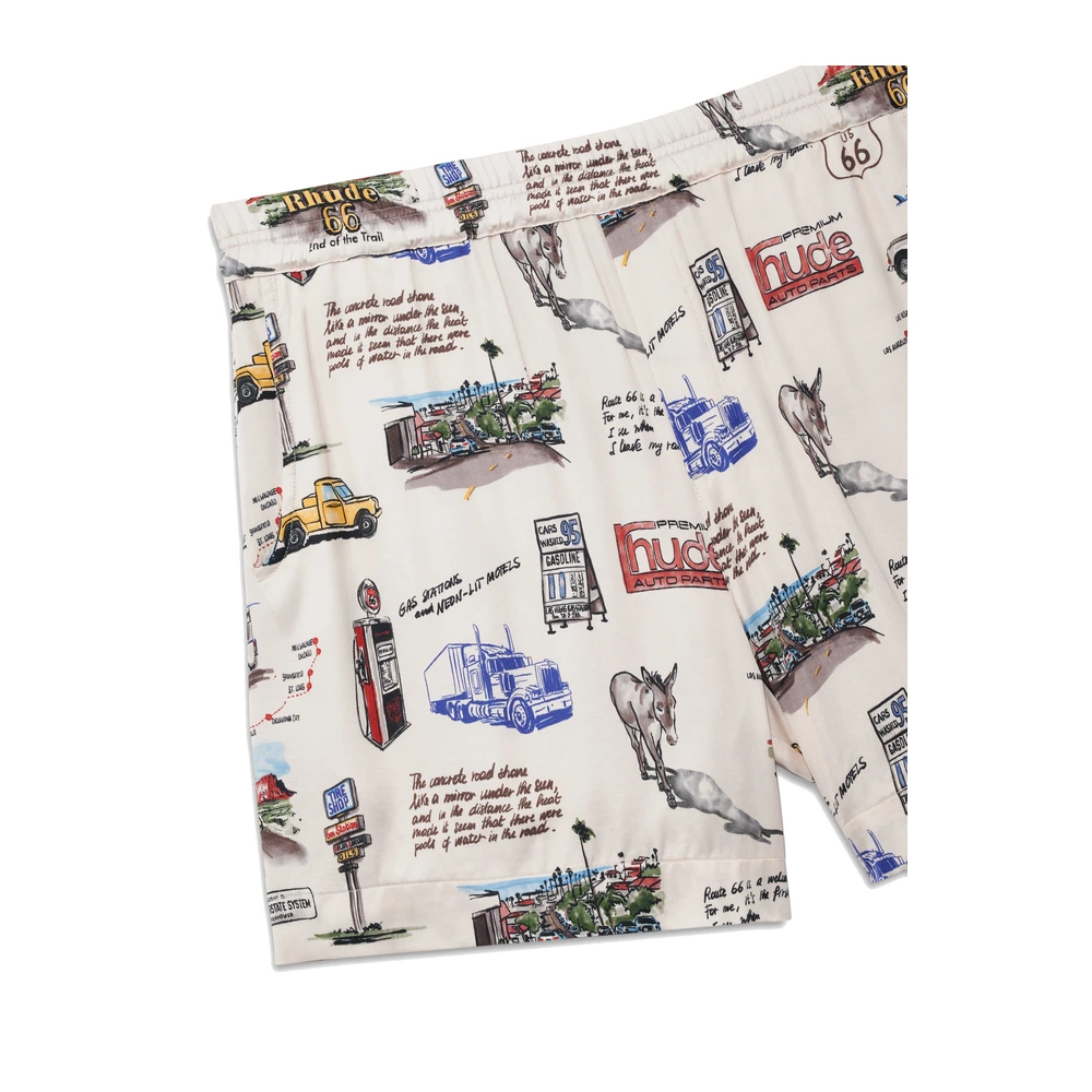 Rhude Highway One PJ Shorts White / Multi