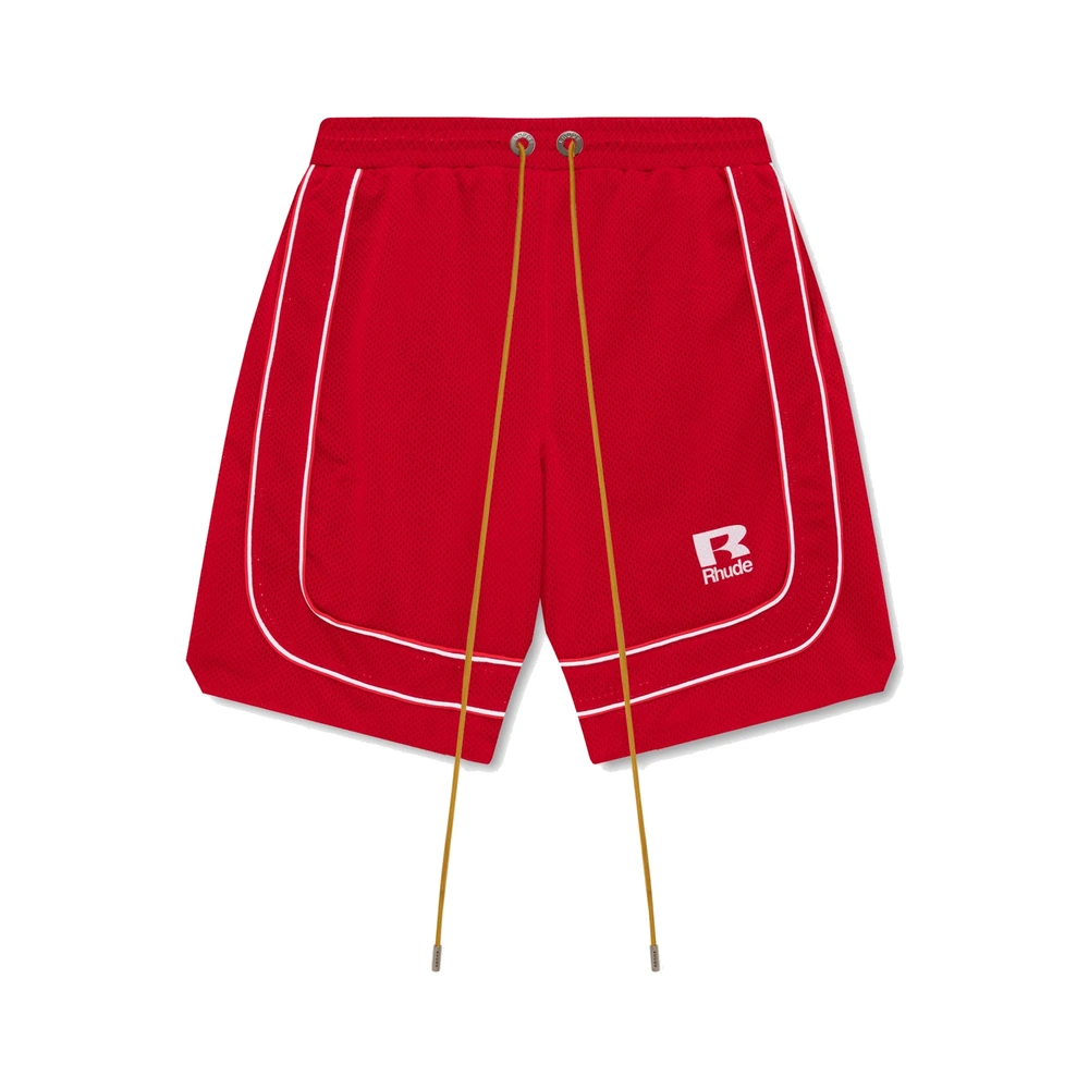 Rhude Mesh Piping Baggy Track Short Red / White