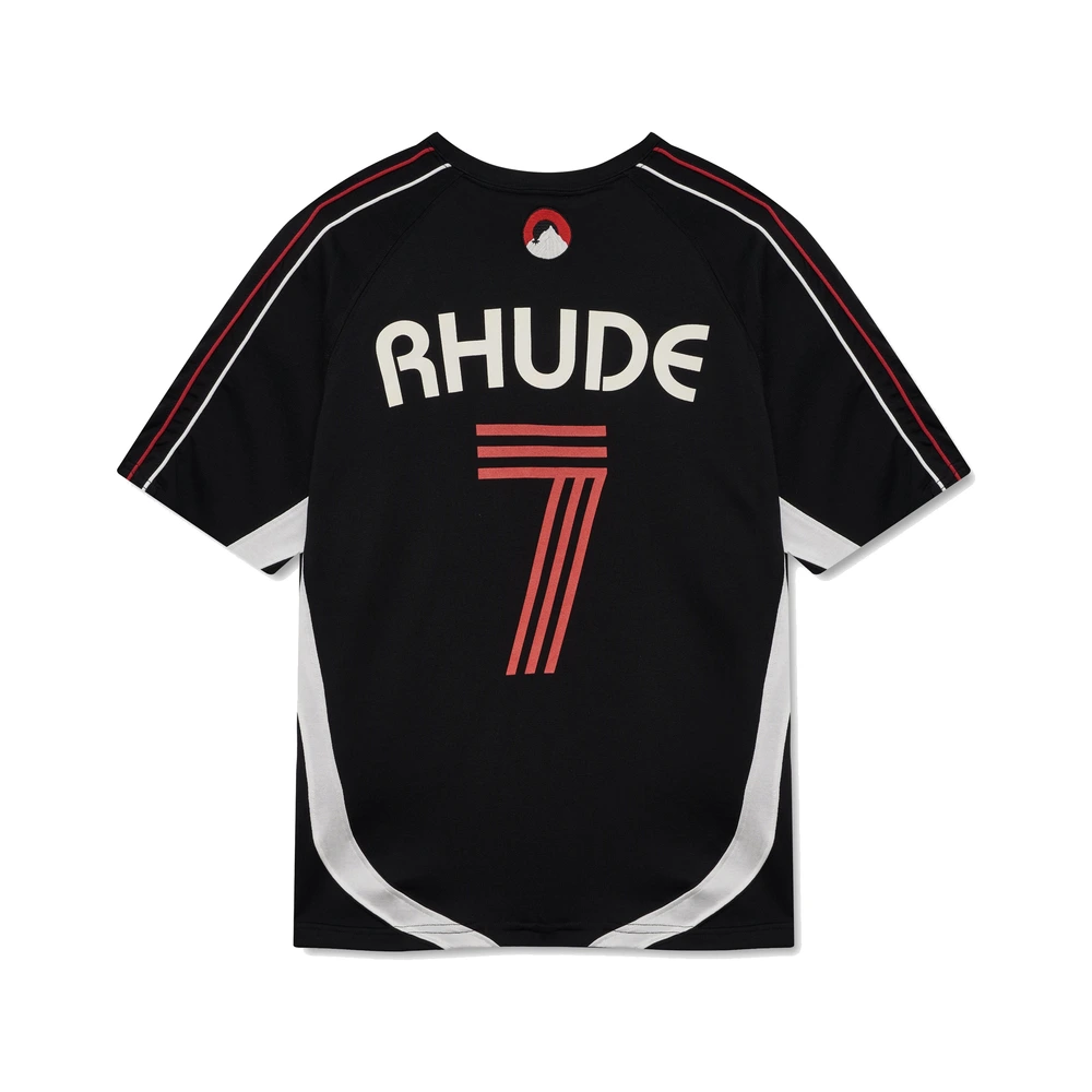 Rhude Lago Soccer Jersey Black / Red / White