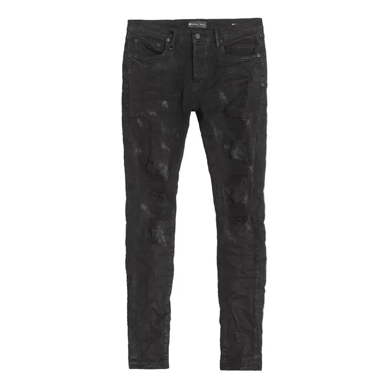 Purple Brand P001 Stretch Cotton Oil Spill Jeans Black