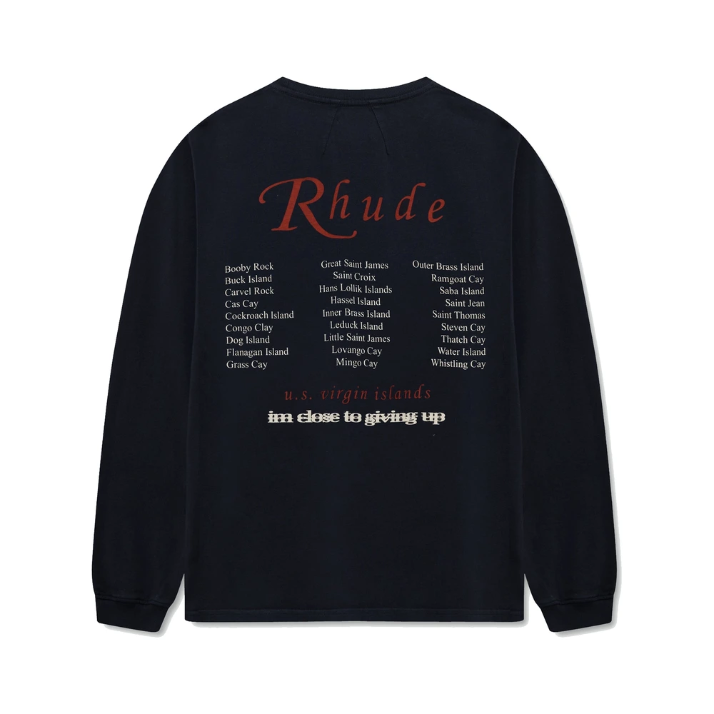 Rhude Usvi Regatta Tour LS Tee Vintage Black / Red / White