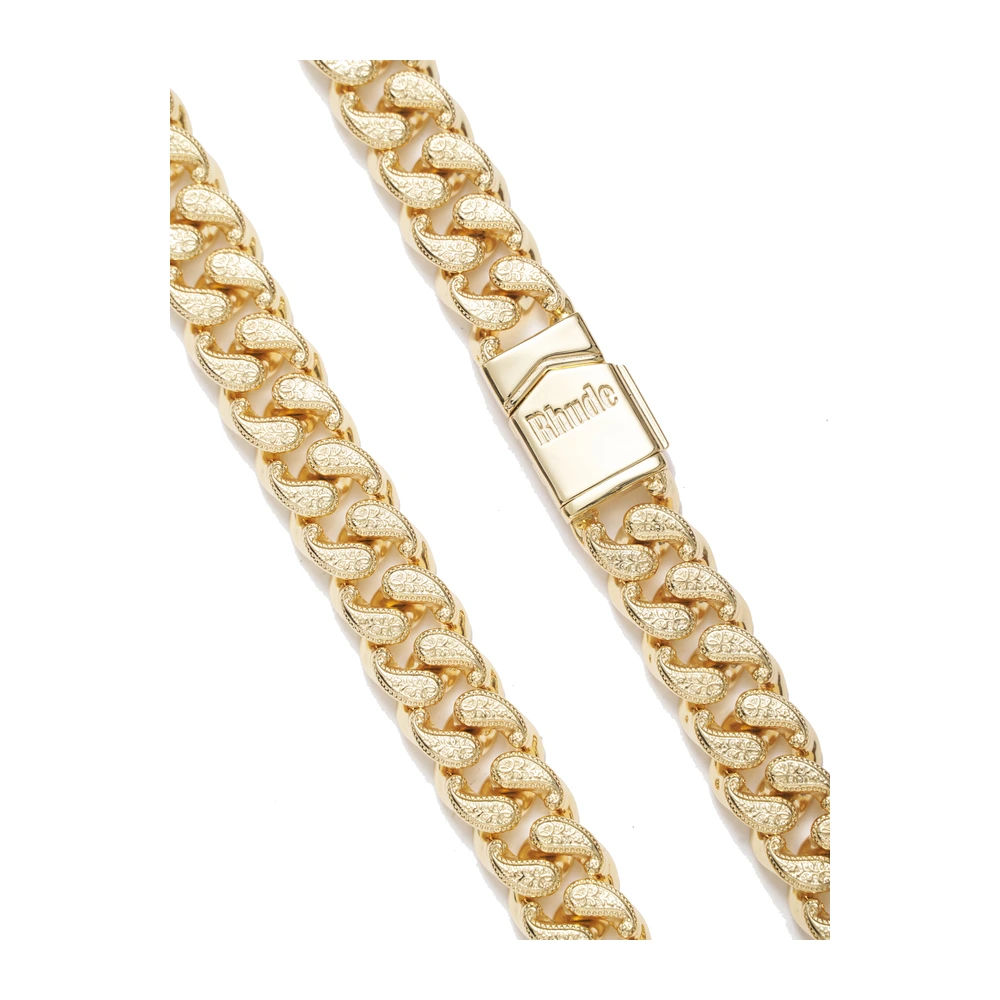 Rhude Paisley Cuban Link Necklace .925 W/ 18Kt Vermeil
