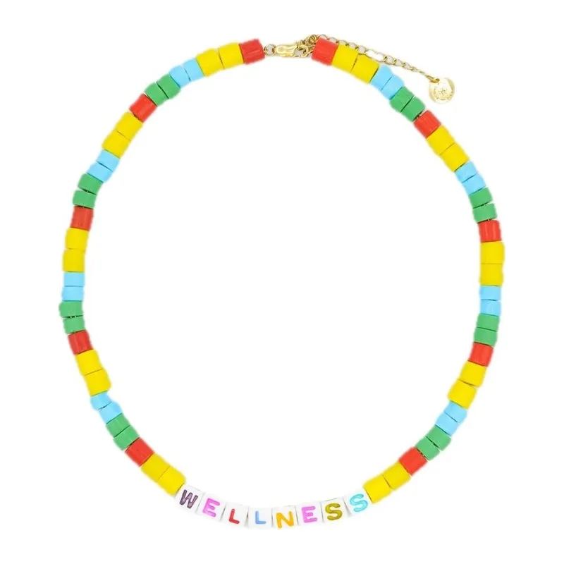 Sporty & Rich Wellness Bead Necklace Pearl