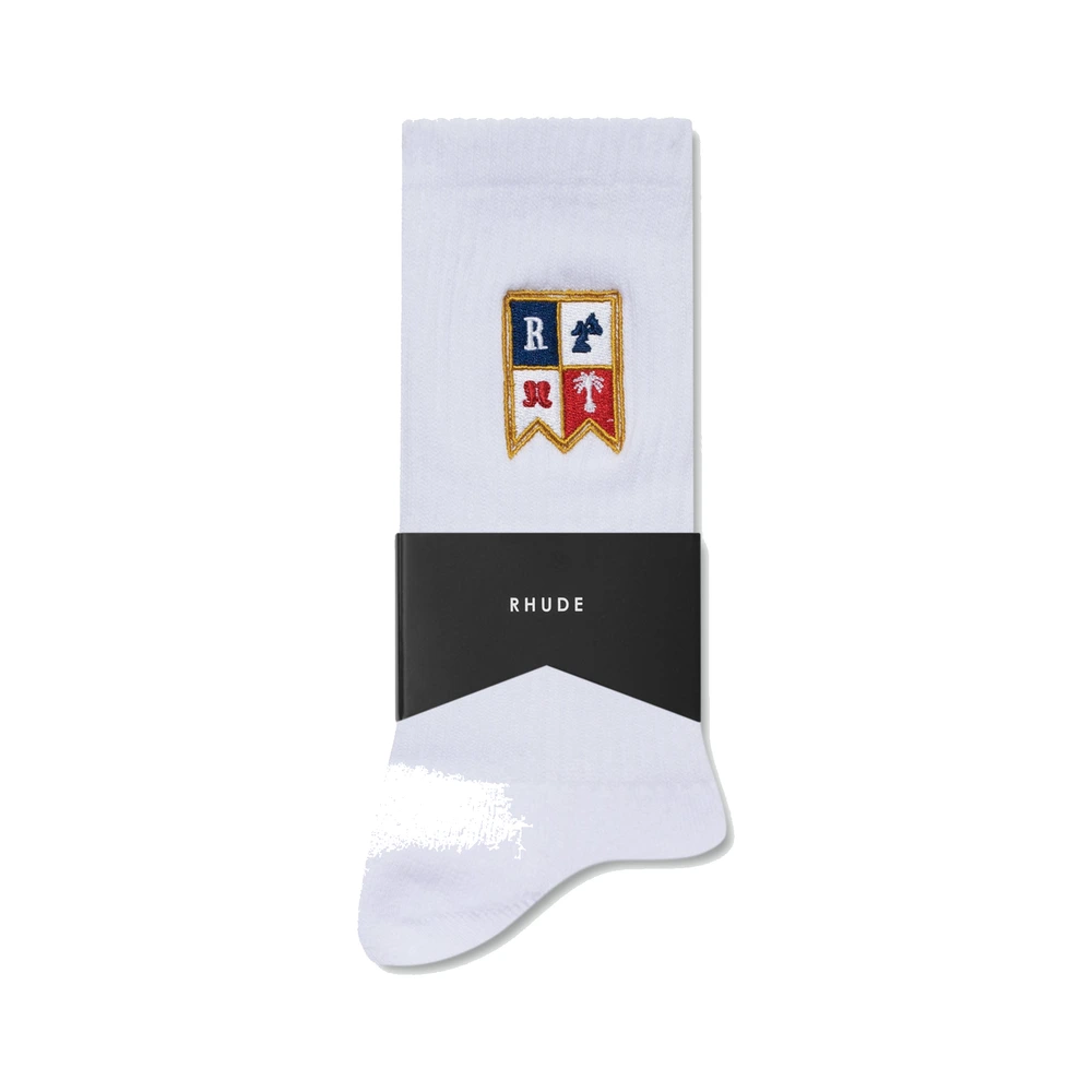Rhude Harbor Crest Sock White / Multi