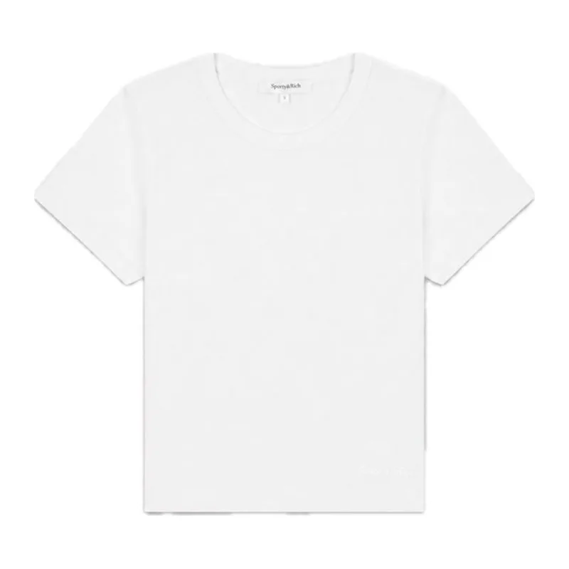 Sporty & Rich Vanessa Signature Logo Comfort Baby Tee White