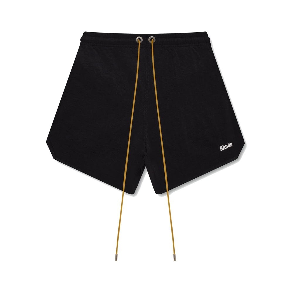 Rhude Logo Swim Trunks Black / White