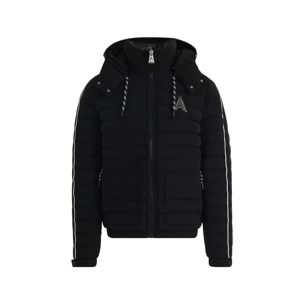 Alpenhaus Uriage Lightweight Bomber Puffer Jacket Removable Hood Black