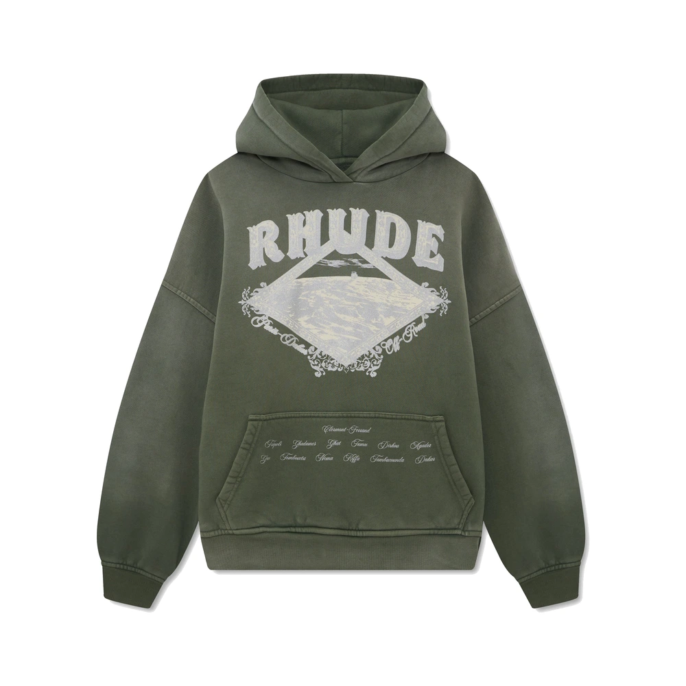 Rhude Dakar Convoy Hoodie Washed Olive / Silver
