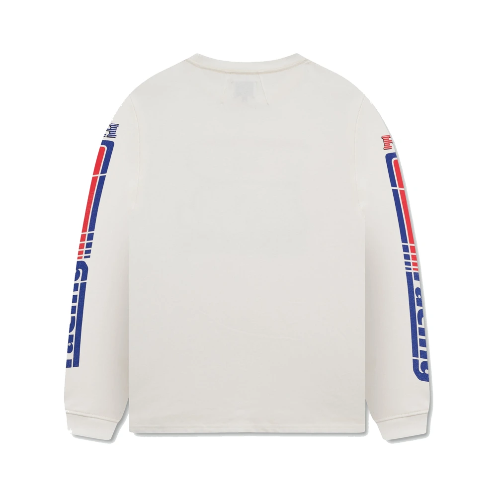 Rhude Split Petrol Logo LS Tee Vintage White