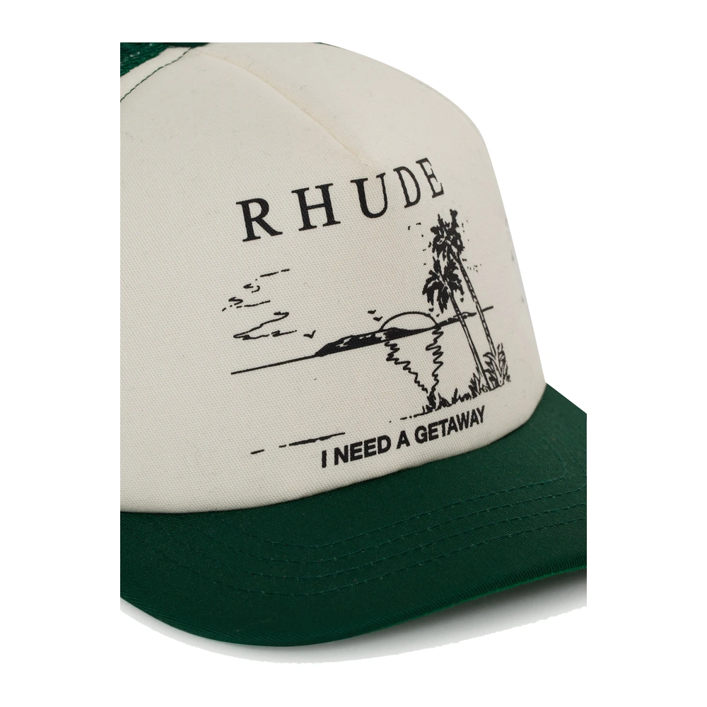 Rhude I Need A Getaway Trucker Hat Green / White