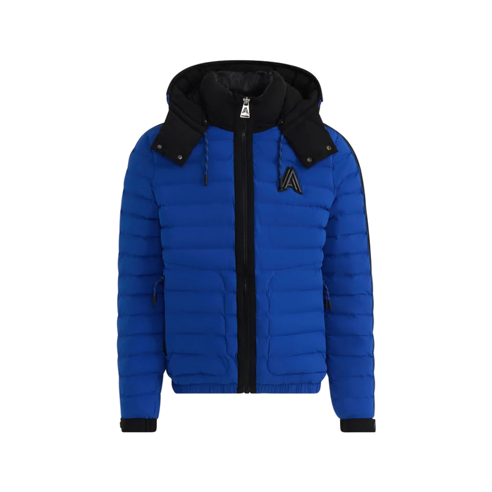 Alpenhaus Uriage Lightweight Bomber Puffer Jacket Removable Hood Cobalt Blue