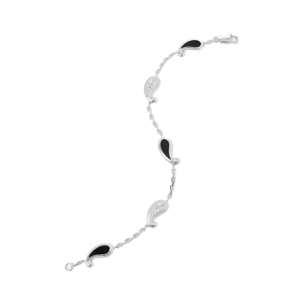 Rhude You Bracelet — Silver/Onyx .925 Silver / Onyx