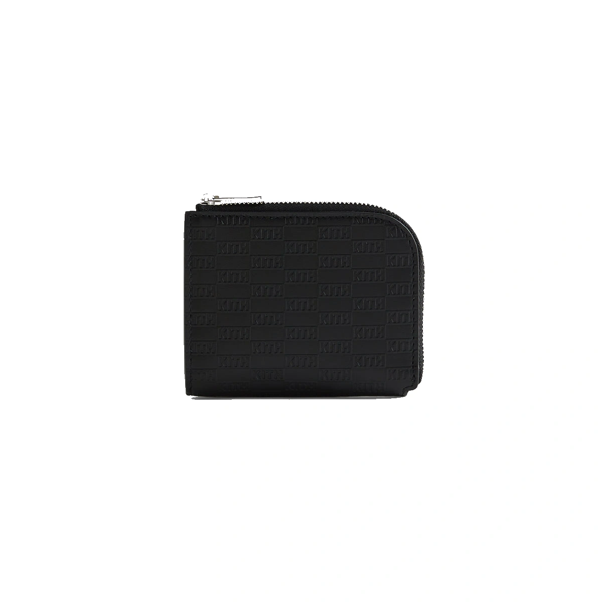 Kith Monogram Leather Half Zip Wallet Black