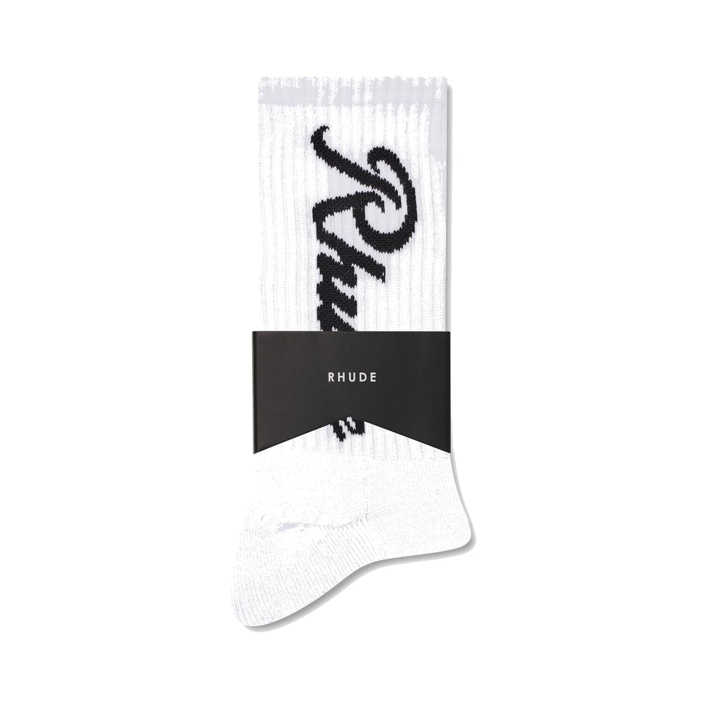 Rhude Destinado Script Sock Black / White