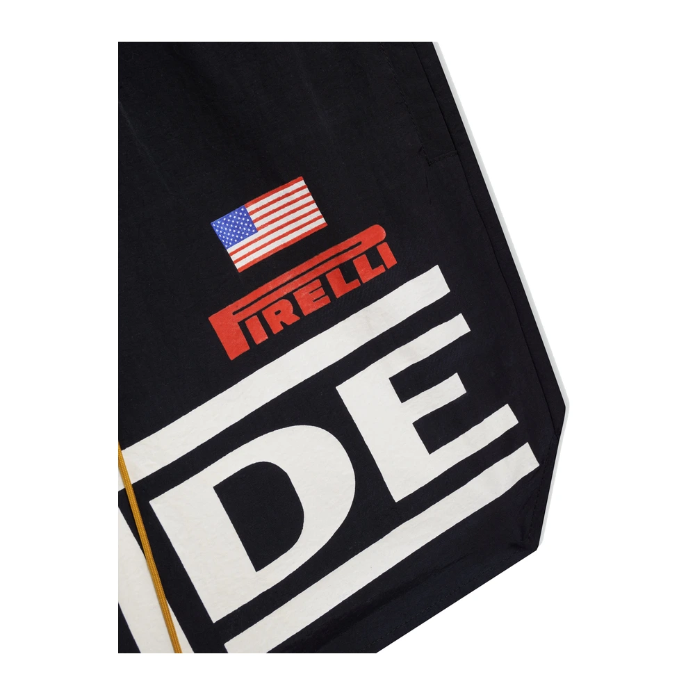 Rhude x Pirelli Champions Logo Shorts Black / White