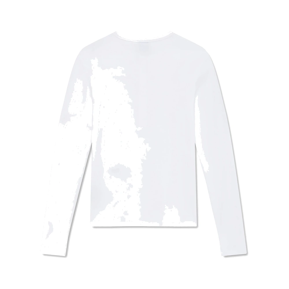 Rhude Logo Henley LS Tee White