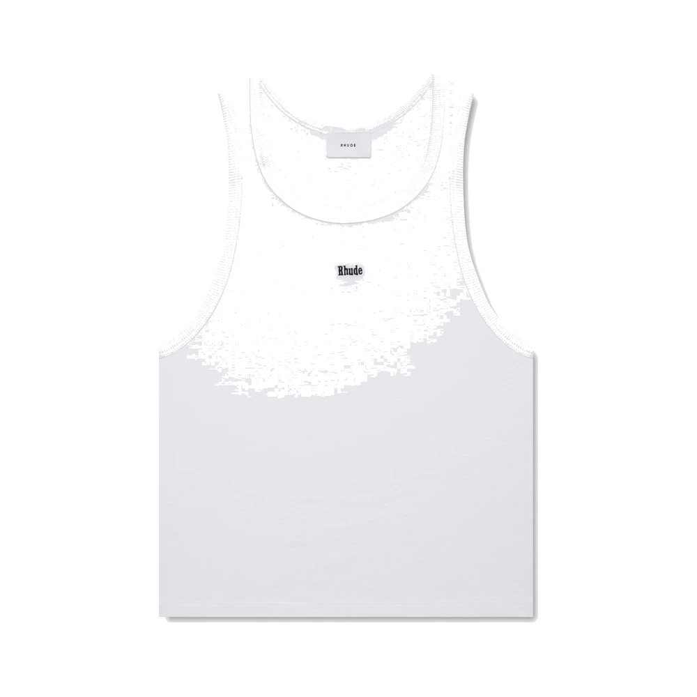 Rhude Logo Ribbed Tank Top White