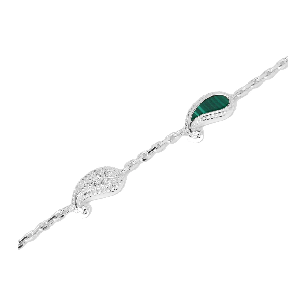 Rhude You Bracelet — Silver/Malachite .925 Silver / Malachite