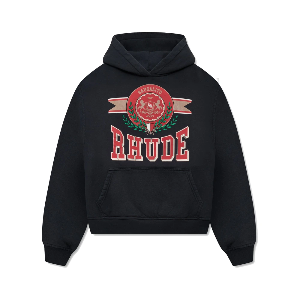 Rhude Sausalito Crest Hoodie Vintage Black / Red / White