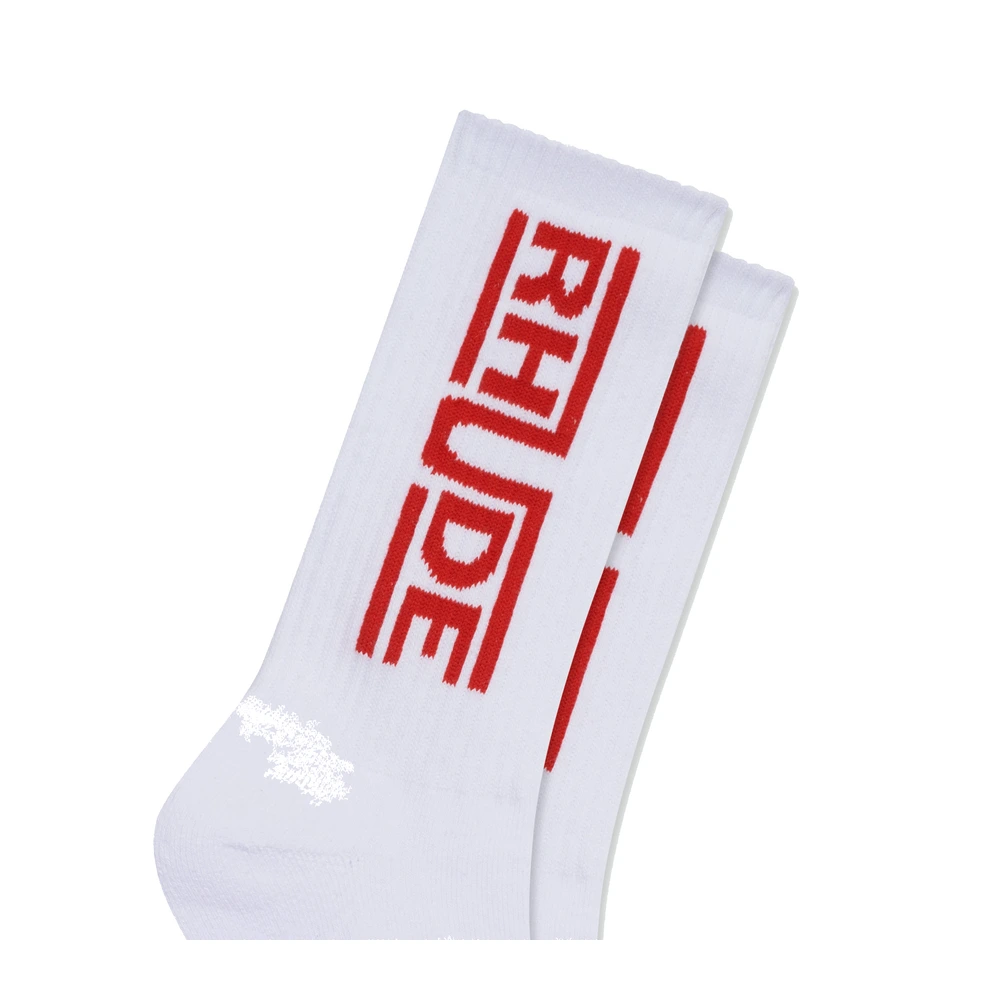 Rhude Champions Logo Sock Red / White