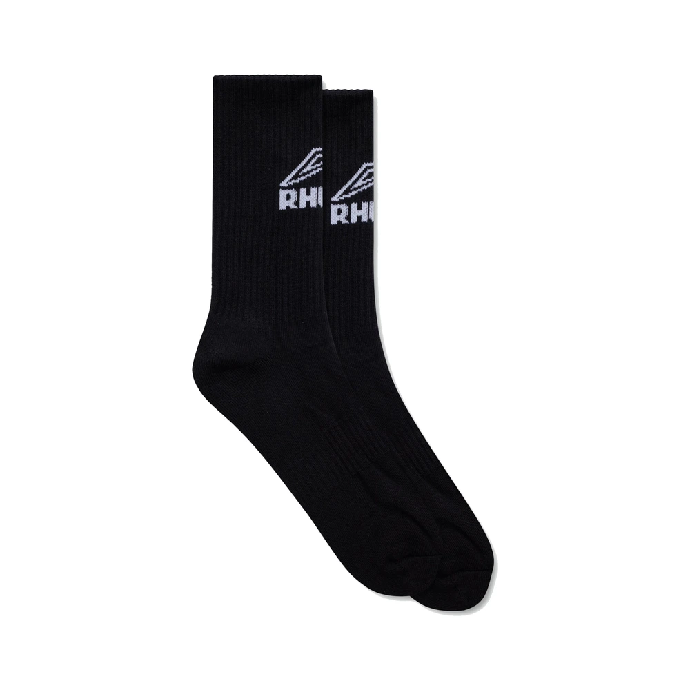 Rhude Footy Logo Sock Black / White