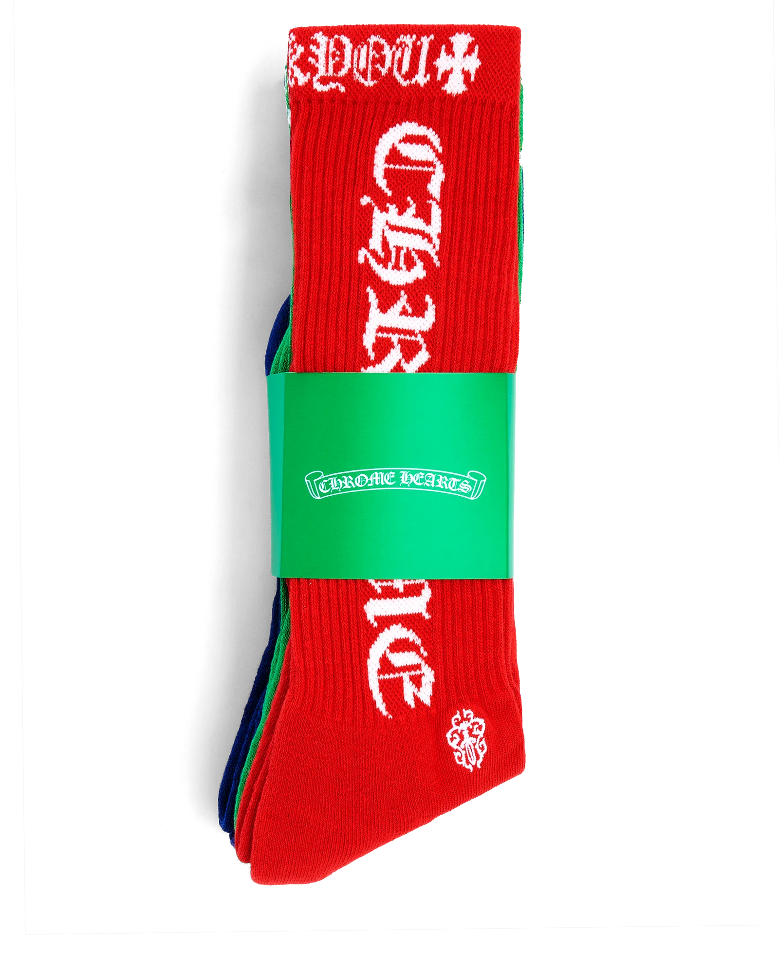 Chrome Hearts CH Logo Socks Blue Red Green
