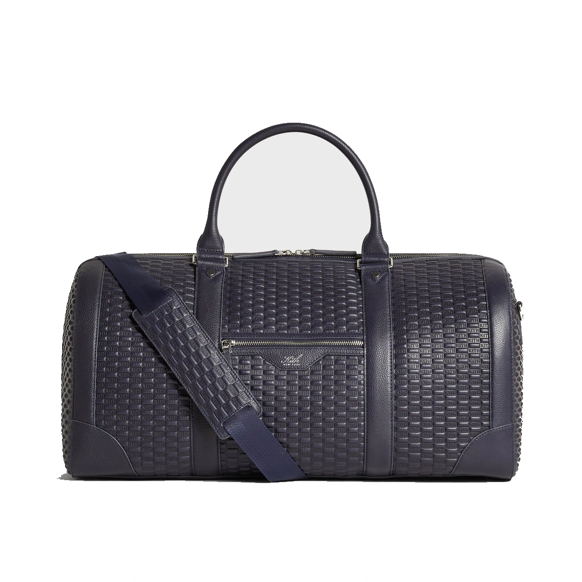 Kith Monogram Tumbled Leather Traveler K55 Duffle Bag Ink
