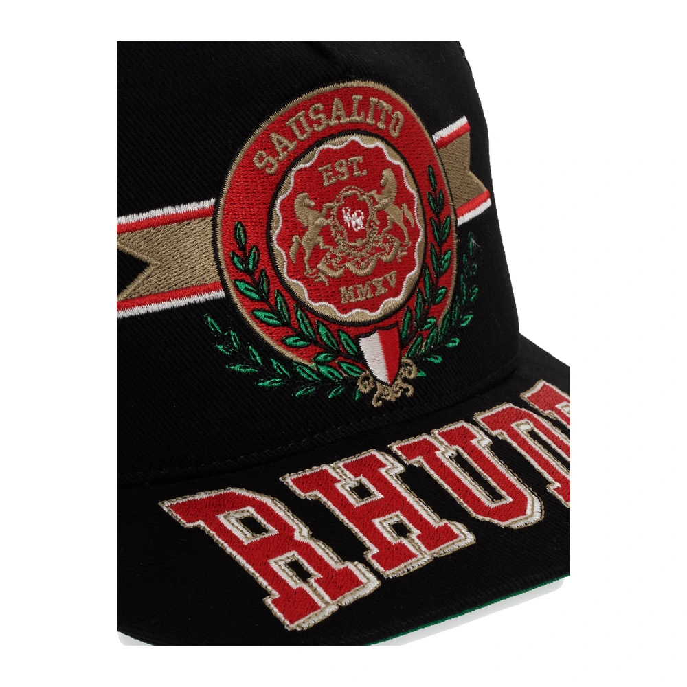 Rhude Sausalito Crest Trucker Hat Black / Red / White