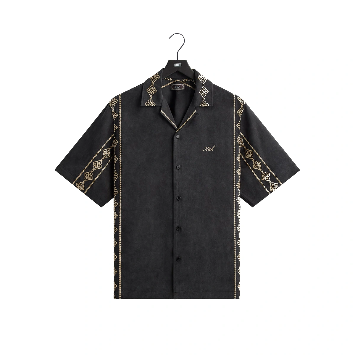 Kith Cupro Linen Thompson Camp Collar Shirt Black