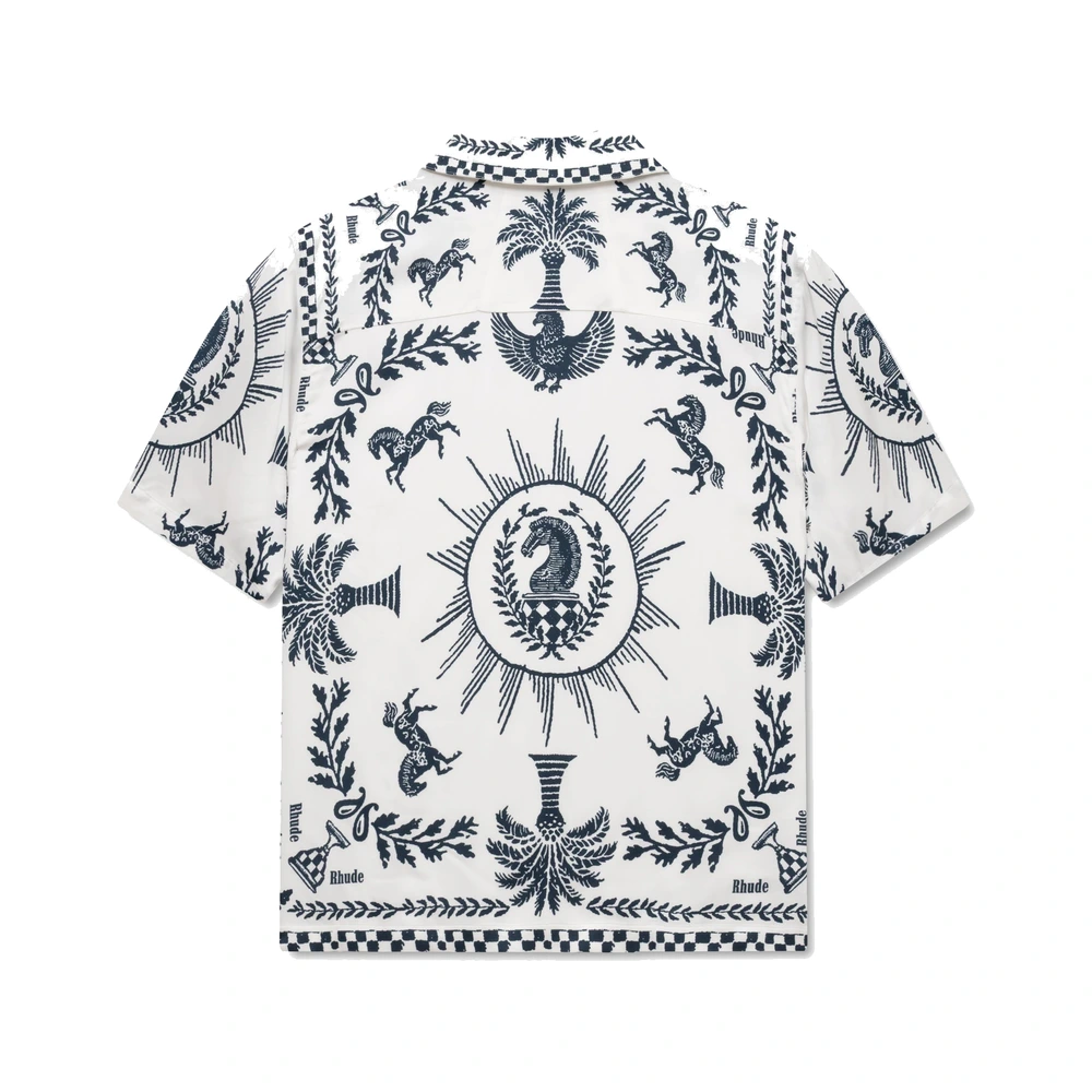 Rhude Regista Tile Print Button-Up Shirt White