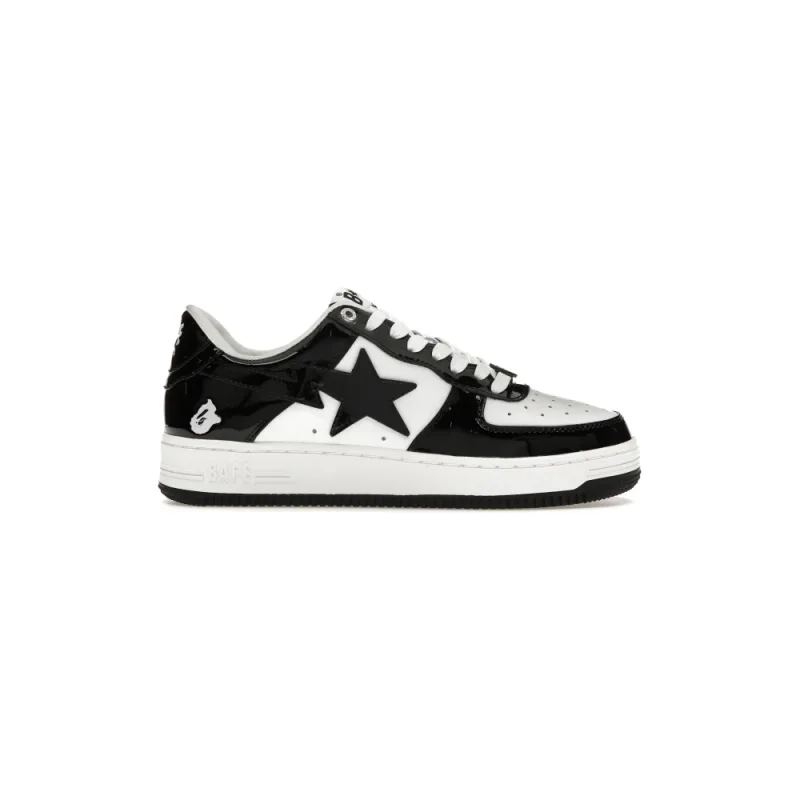 A Bathing Ape Bape Sta Patent Leather Black White
