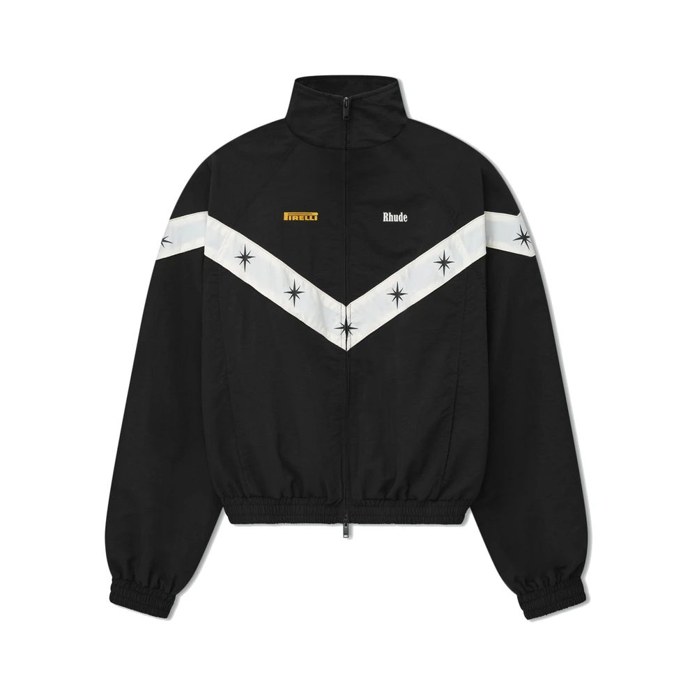 Rhude x Pirelli Star Piping Raglan Track Jacket Black / White / Gold