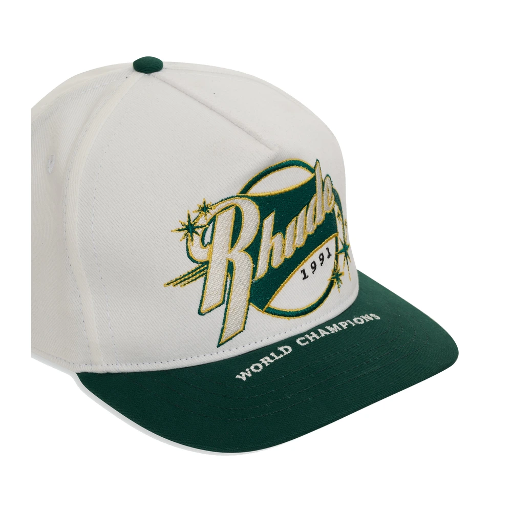 Rhude Full Count Hat White / Green / Yellow
