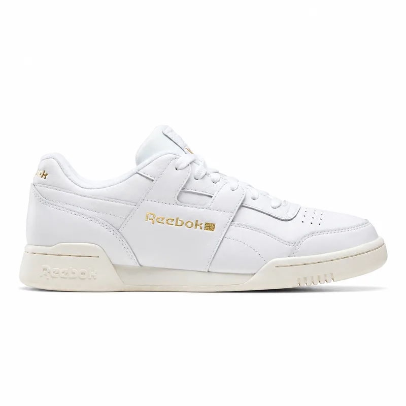 Reebok Workout Plus White (Men's) — right-facing side profile on white
