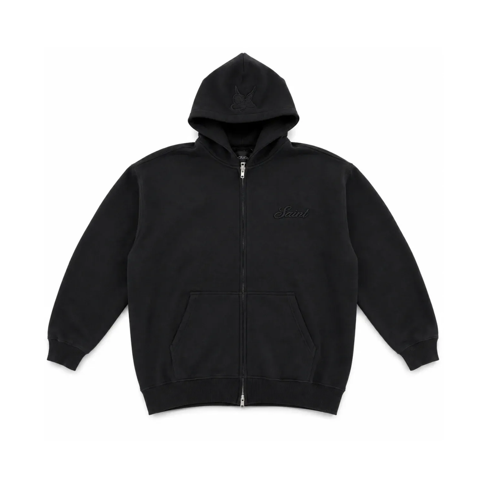 Saint Heavyweight Brushed Zip-Up Midnight
