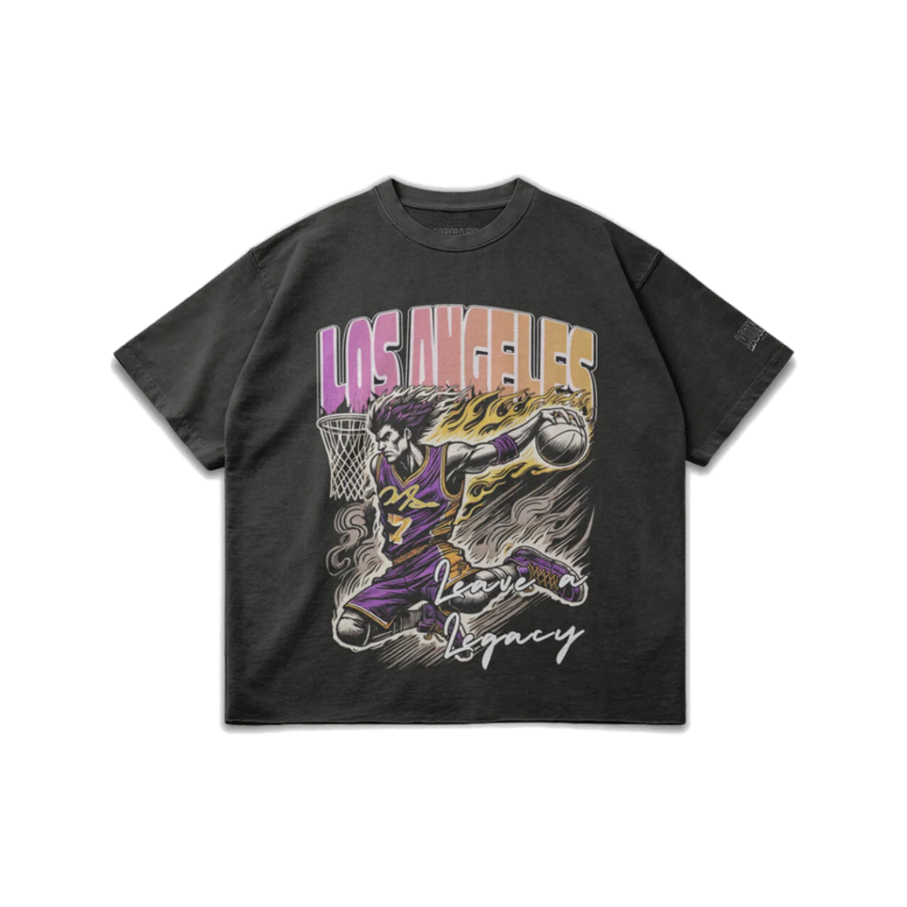 Monaco Social Club Los Angeles Basketball Tee Dark Gray