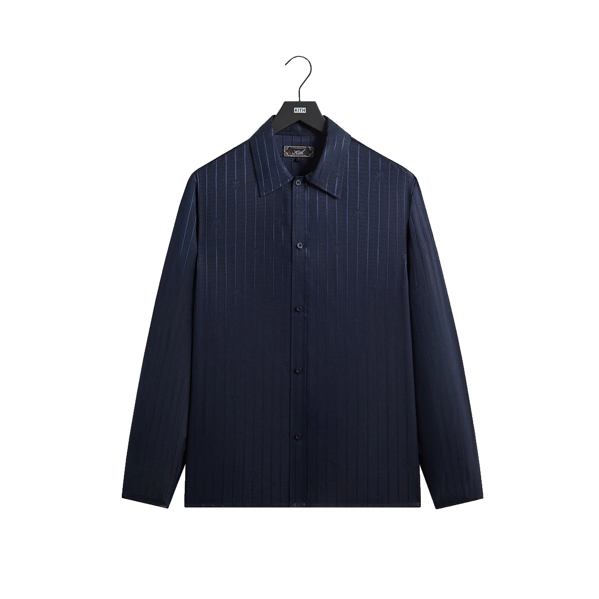 Kith Crest Logo Long Sleeve Boxy Collared Overshirt Nocturnal