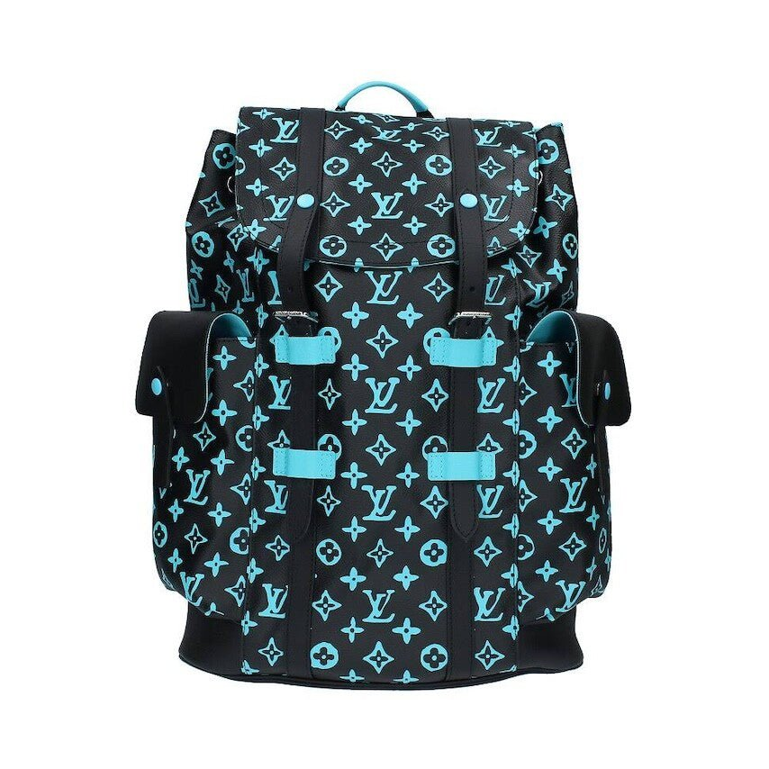 Louis Vuitton Christopher MM Backpack Black Turquoise