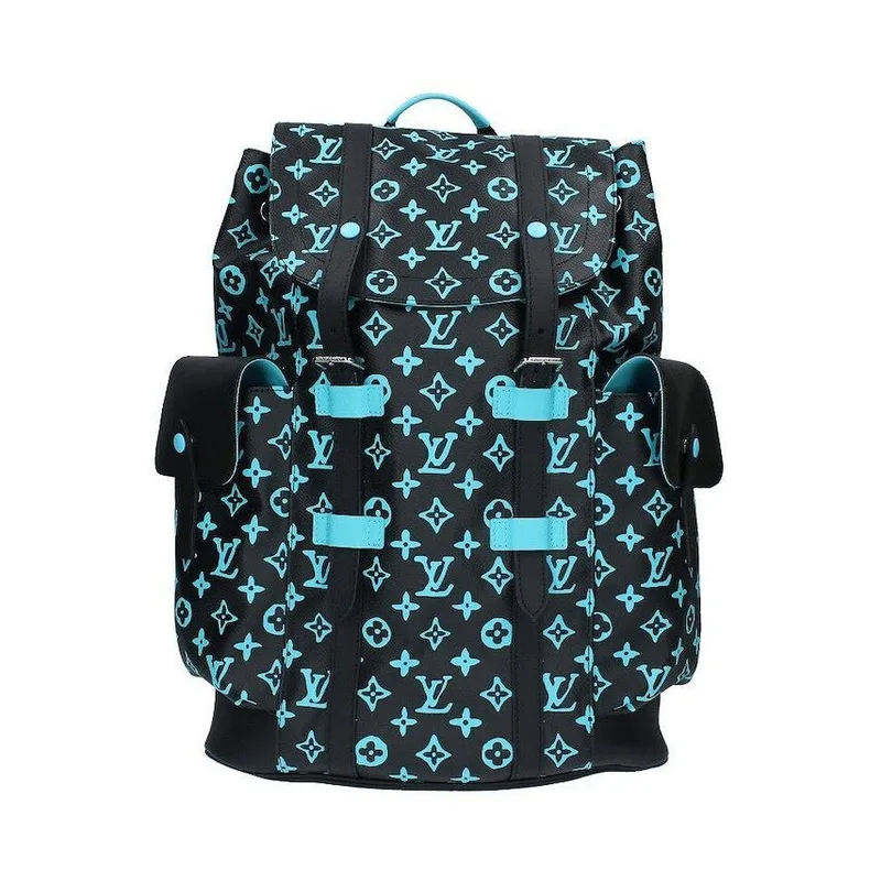 Louis Vuitton Christopher MM Backpack Black Turquoise