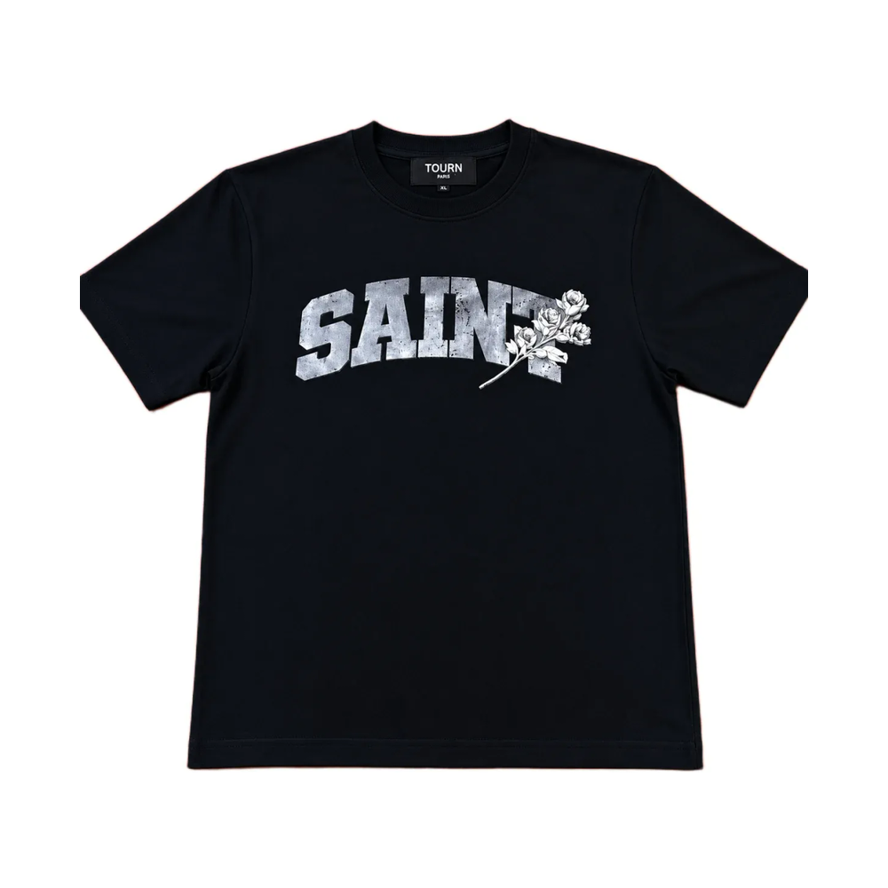 Saint Flower T-Shirt Black Midnight Bloom