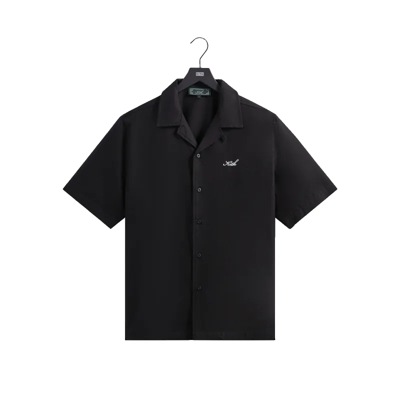 Kith Silk Cotton Thompson Camp Collar Shirt Black